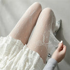 Nylon Elastane Bow Pattern Mesh Tights