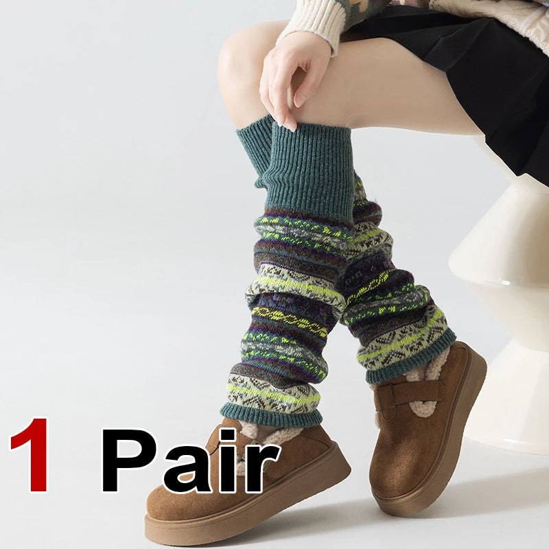 Polyester Bohemian Striped Leg Warmers - 15