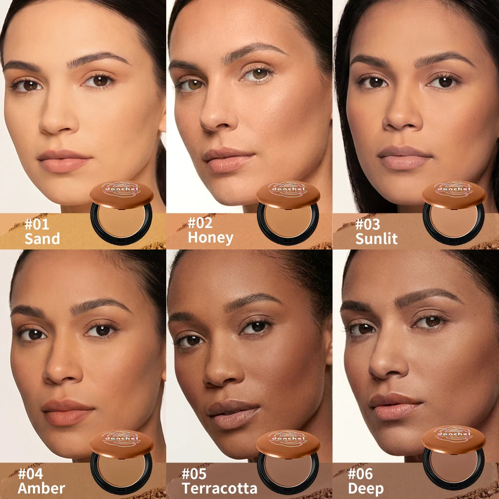Matte Bronze Pressed Powder Face Contouring Makeup - 2