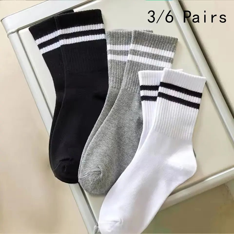 Polyester Elastane Mid Tube Casual Socks