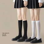Solid Color Nylon Velvet Womens Knee High Socks