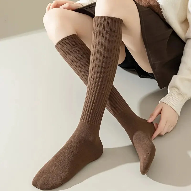 Polyester Elastane Blend Calf Socks for Women