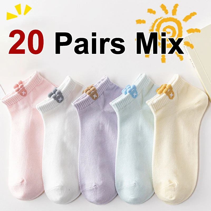 Women Cartoon Knitted Low Tube Casual Socks - 11