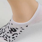 Leopard Print Polyester Blend Low Cut Casual Boat Socks