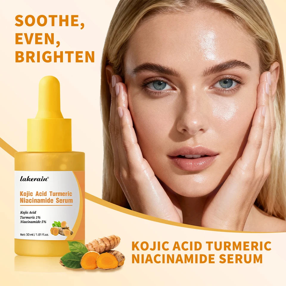 Kojic Acid Turmeric Niacinamide Face Serum Brightening Skin Essence