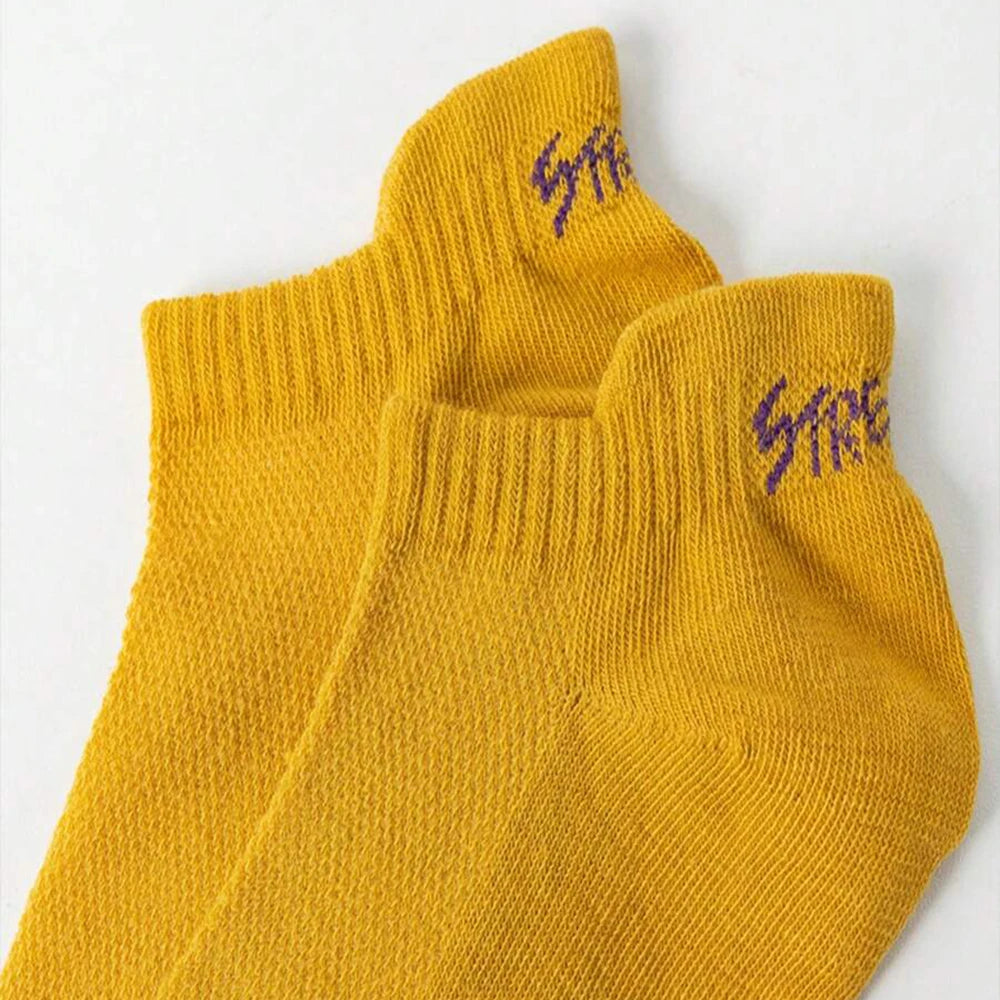 Men Breathable Polyester Ankle Socks Sports Invisible Casual Footwear