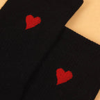 Polyester Elastane Heart Pattern Crew Socks