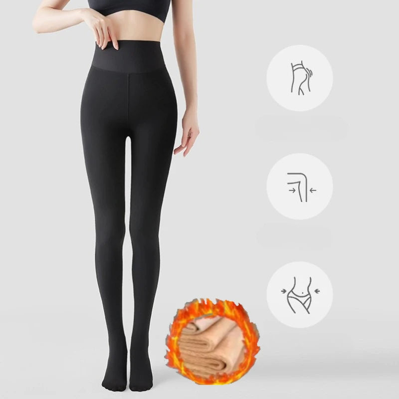Fleece Lined Nylon Elastane Winter Tights