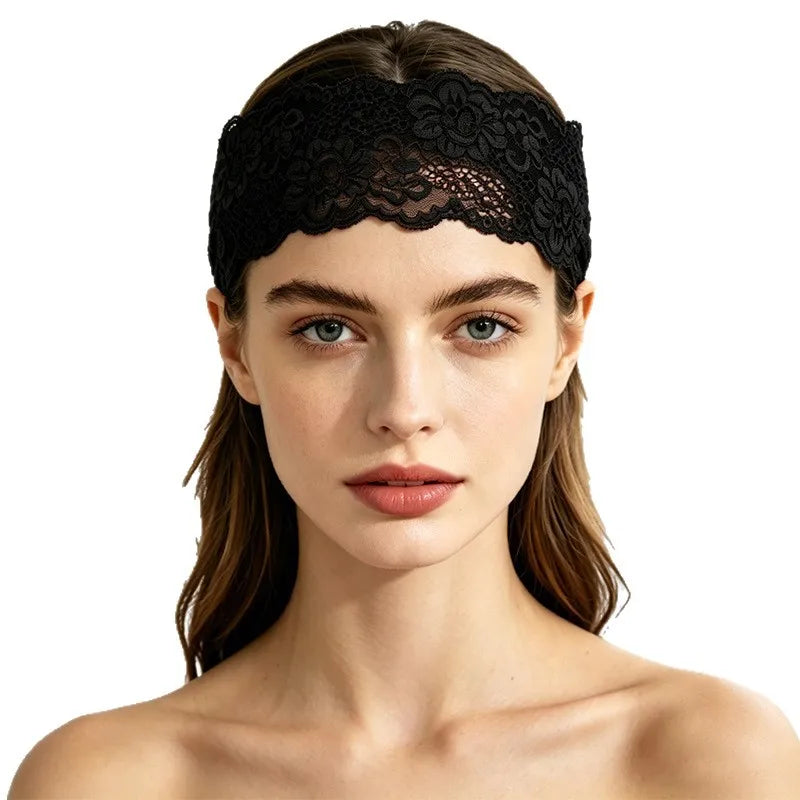 Floral Lace Elastic Headband for Women