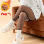 Polyester Elastane Thermal Fleece Lined Pantyhose for Winter