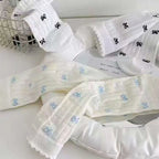 Polyester Blend Bow Pattern Mid Calf Socks Four Pack