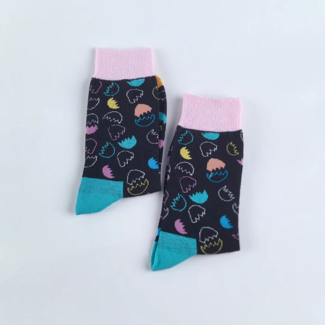 Easter Hatching Egg Patterned Knit Mid Calf Socks
