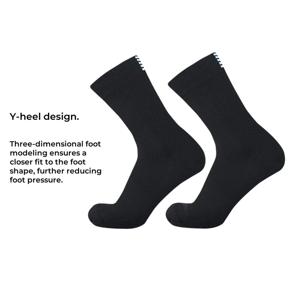 Polyester Elastane Cycling Socks Knee High Breathable Sports Gear