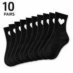 Polyester Elastane Mid Calf Heart Pattern Socks
