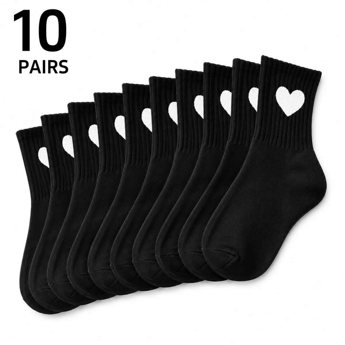 Polyester Elastane Mid Calf Heart Pattern Socks