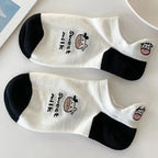 Polyester Elastane Cartoon Low Cut Casual Socks 5 Pair Set