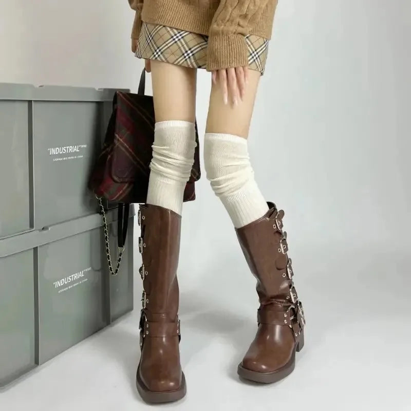 Polyester Elastane Knee High Socks for Women
