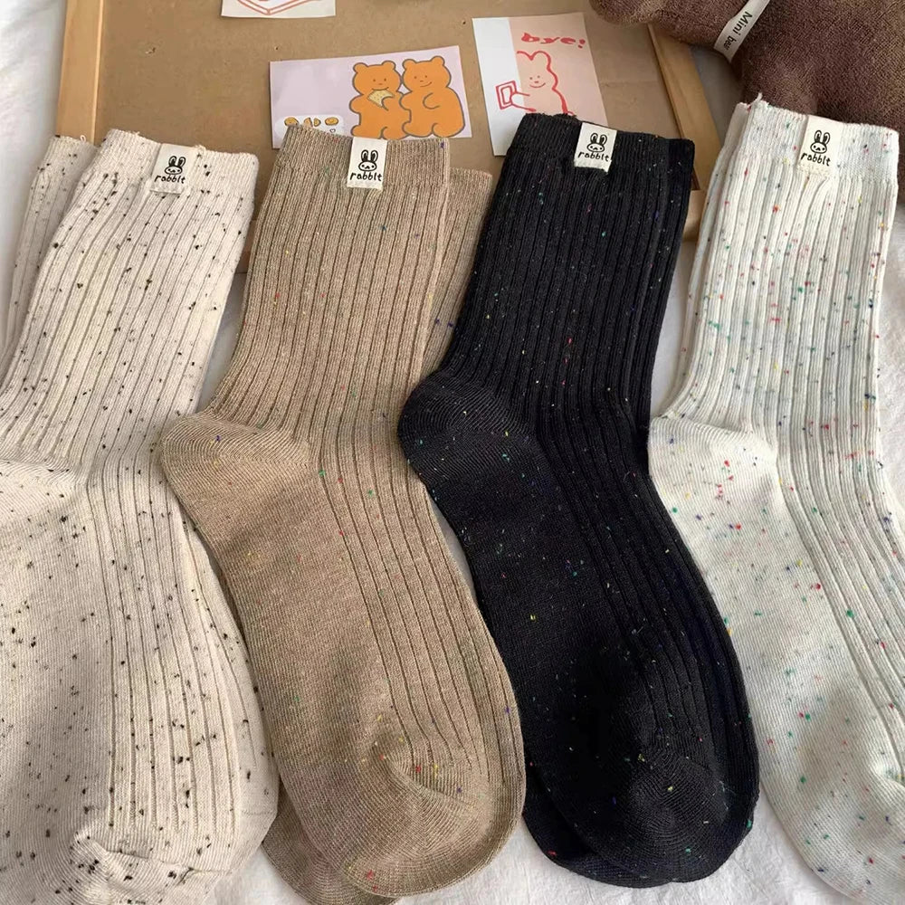 Polyester Elastane Casual Mid Tube Socks 4 Pack