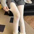 Womens Nylon Plait Pattern Slim Fit Tights