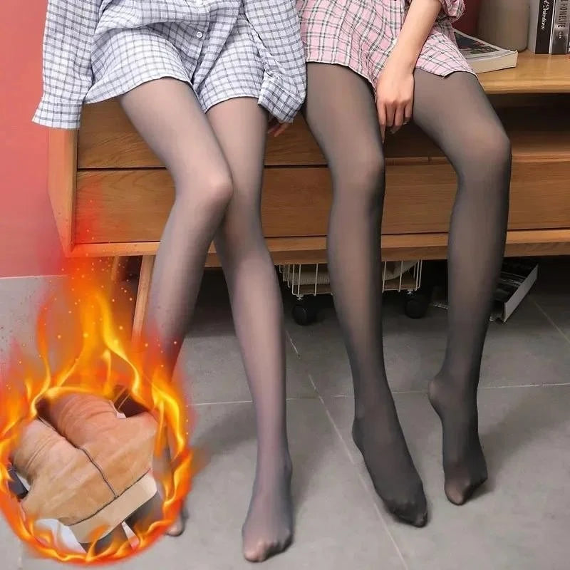 Nylon Elastane Fleece Lined Thermal Tights for Women - 1