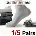Bamboo Fiber Men Ankle Socks Breathable Casual Footwear