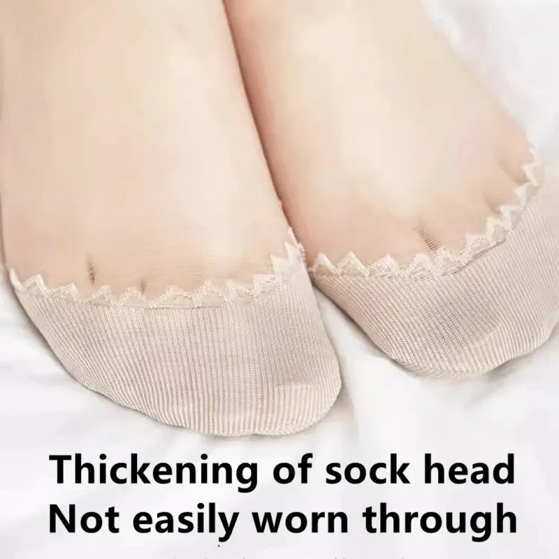 Womens Polyester Nylon Anti Slip Casual Socks