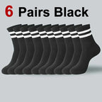 Striped Polyester Blend Mid Tube Casual Socks