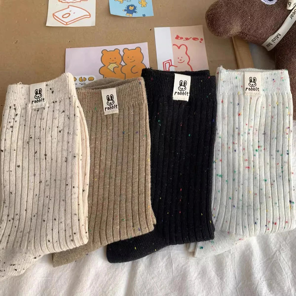 Polyester Elastane Casual Mid Tube Socks 4 Pack