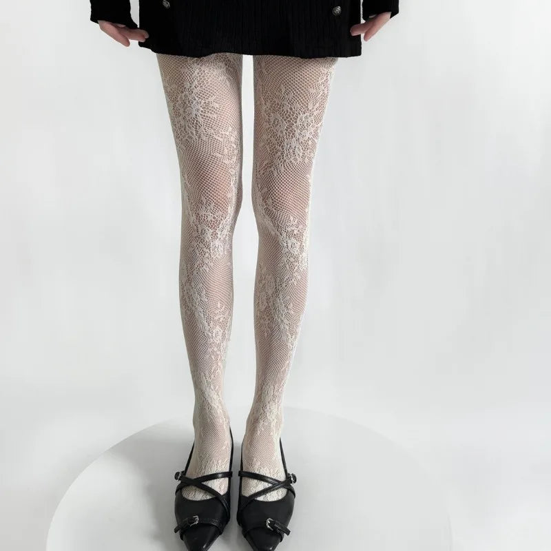 Floral Pattern Nylon Pantyhose Tights - 20