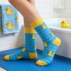 Cotton Blend Yellow Duck Pattern Casual Socks