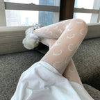 Heart Pattern Fishnet Nylon Pantyhose Tights