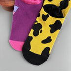 Cotton Blend Cow Print Casual Socks