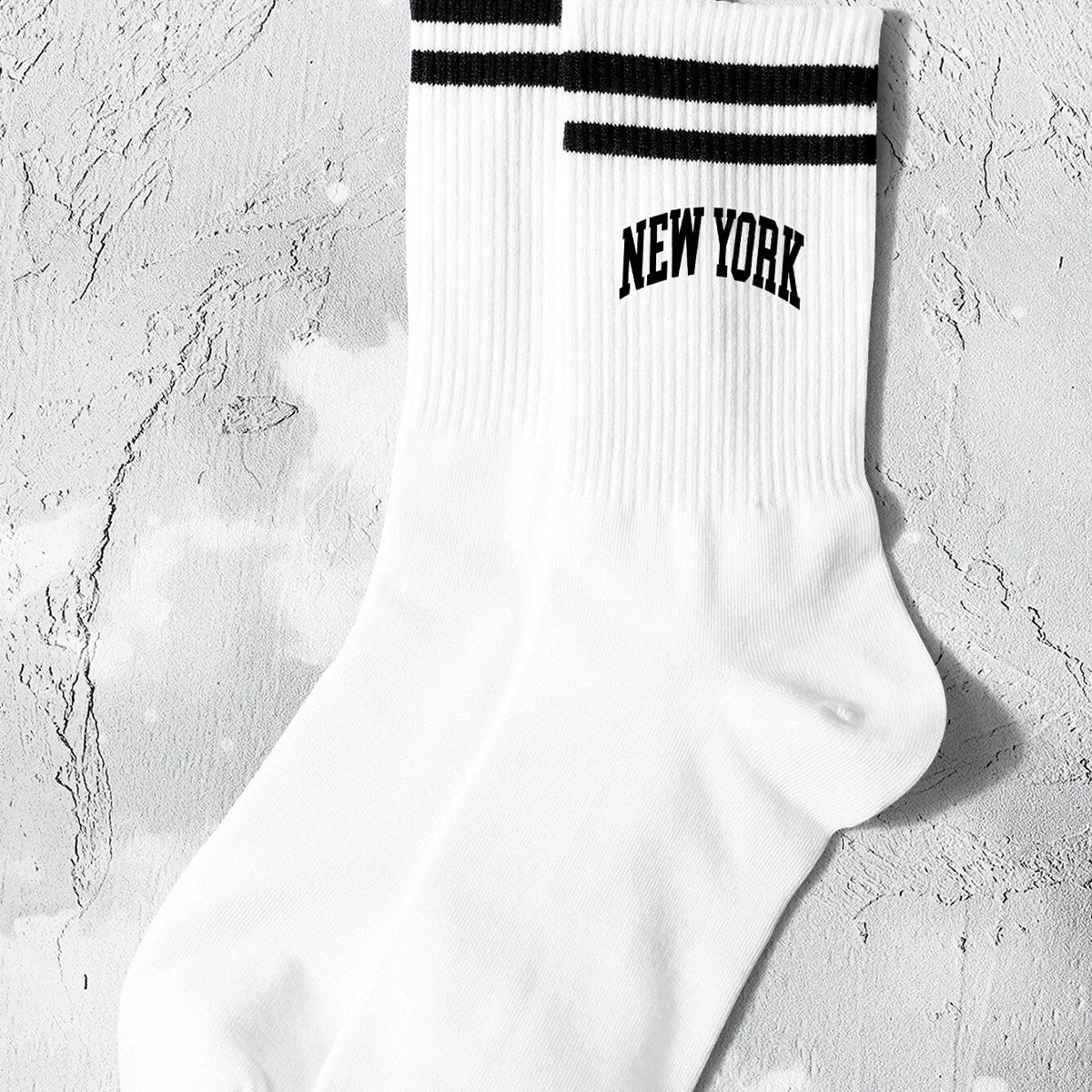 Polyester Elastane Women Crew Socks With Lettering - 3