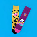 Cotton Blend Mid Calf Cartoon Disco Cow Socks