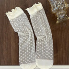 Polyester Elastane Lace Mid Tube Socks