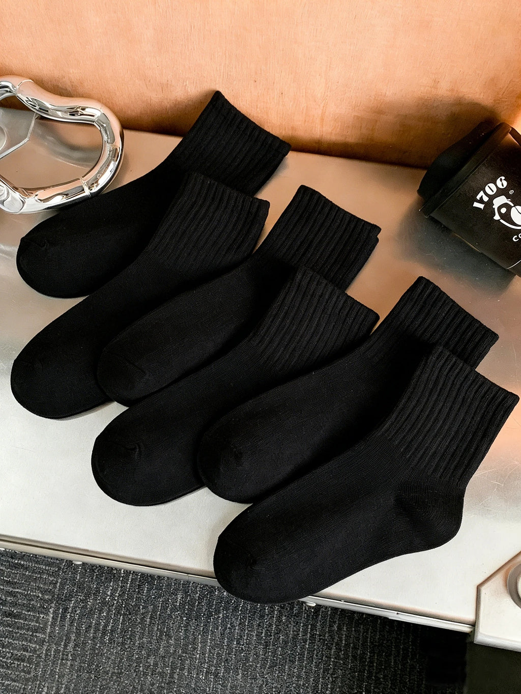 Womens Polyester Elastane Low Tube Casual Ankle Socks 6 Pack