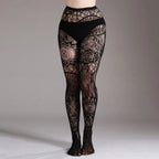 Geometric Lace Pattern Nylon Pantyhose