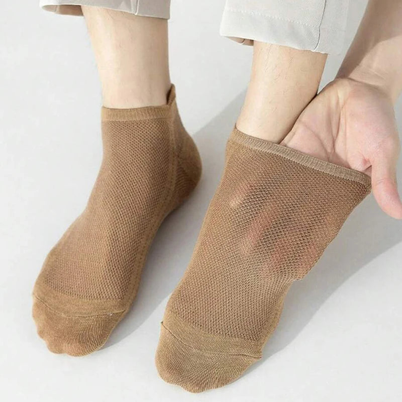 Cotton Polyester Ankle Socks Breathable Mesh Summer Casual Footwear