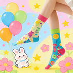 Cotton Blend Mid Calf Candy Print Socks