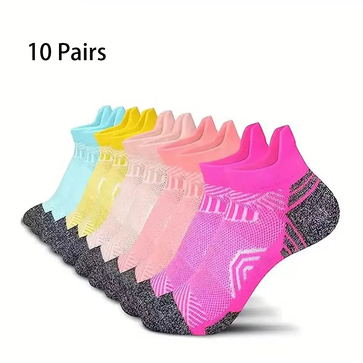 Unisex Polyester Low Cut Ankle Socks 5 Pair Pack