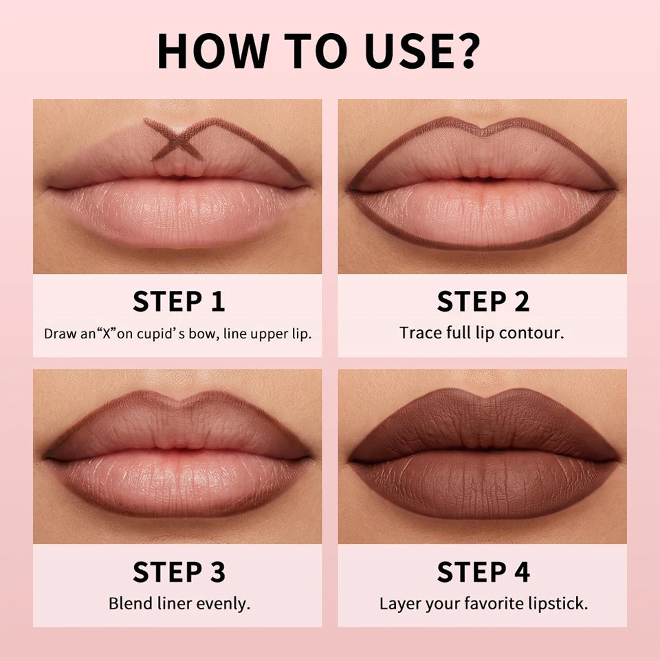 Matte Waterproof Lip Liner Pencil