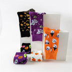 Cotton Blend Halloween Pattern Mid Calf Socks 3 Pair Set