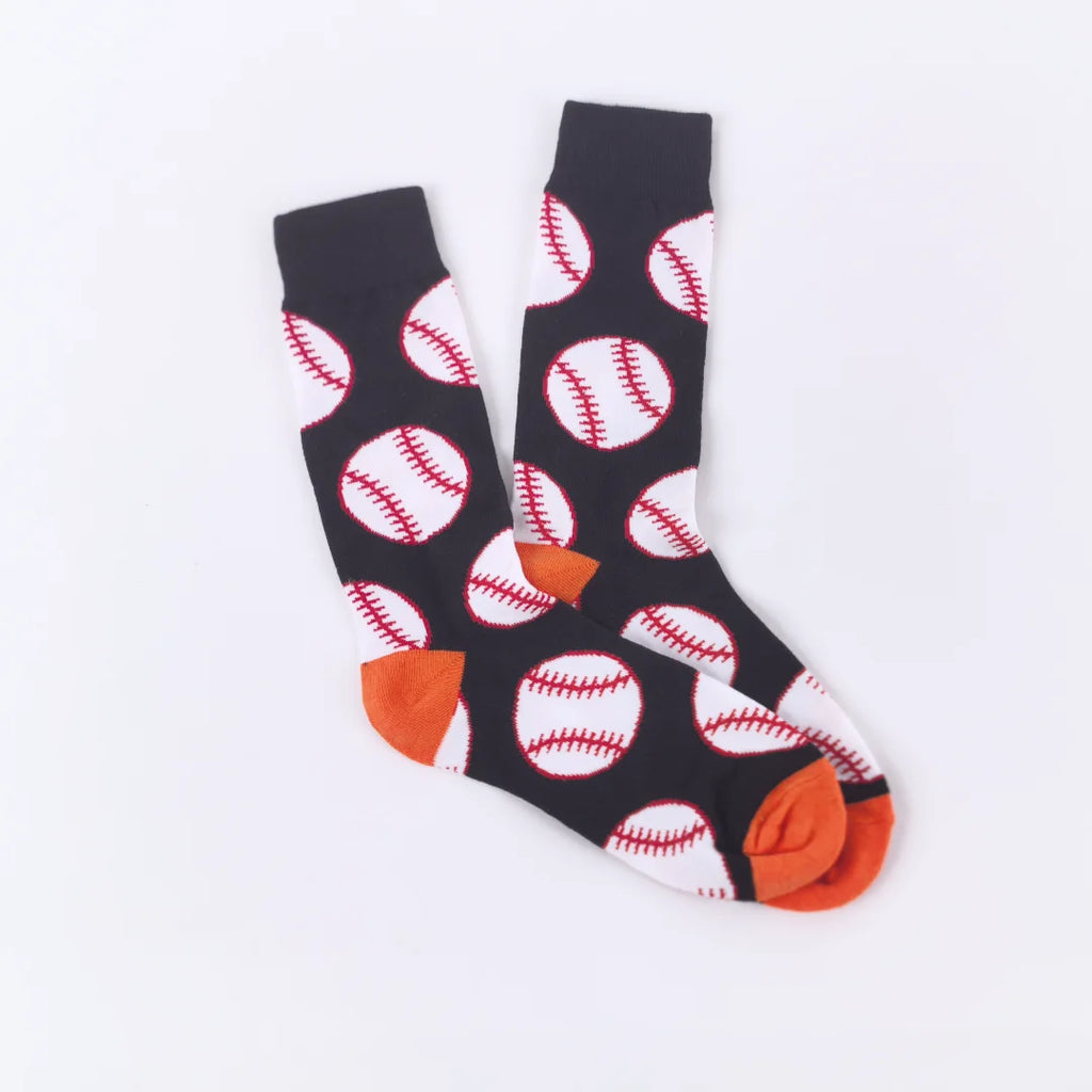 Polyester Blend Sports Pattern Mid Calf Socks