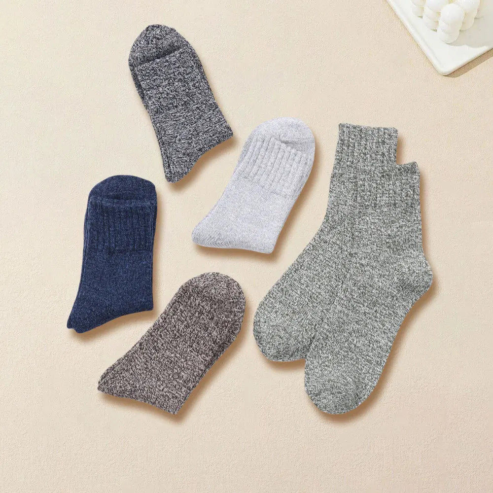 Mens Polyester Spandex Knit Crew Socks