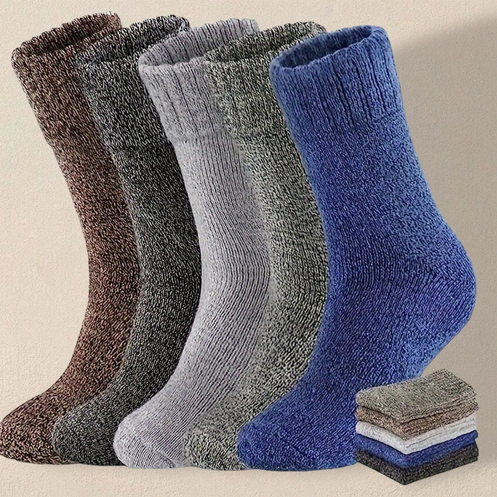 Mens Polyester Spandex Knit Crew Socks