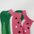 Cotton Blend Watermelon Print Low Cut Ankle Socks