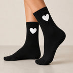 Polyester Elastane Mid Calf Heart Pattern Socks