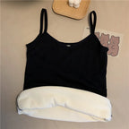 Nylon Sleeveless Velvet Lined Thermal Camisole Tank Top