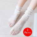 Womens Floral Lace Ankle Socks Breathable Nylon Casual Hosiery
