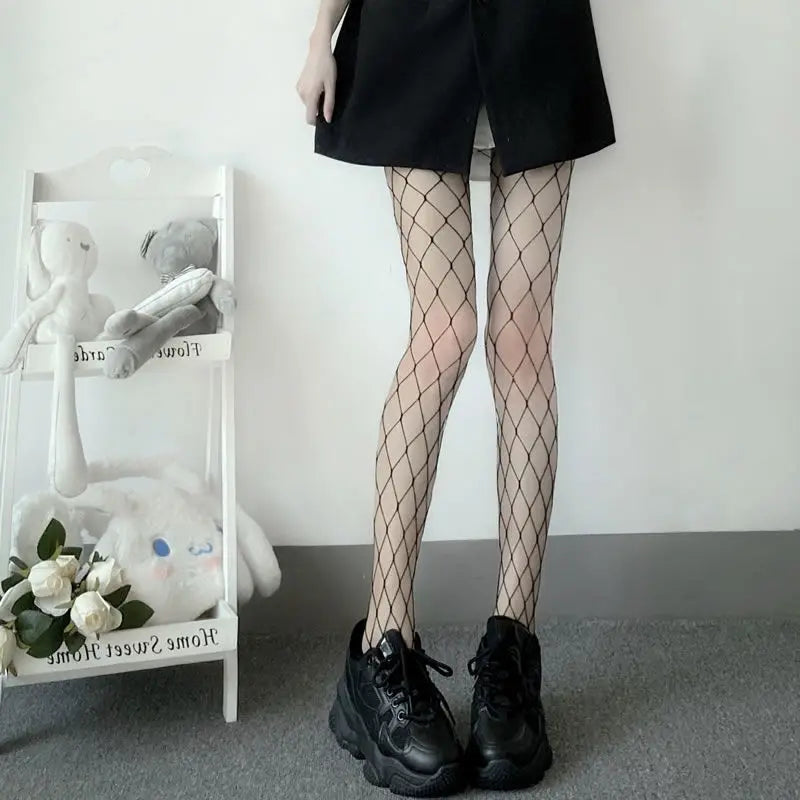 Nylon Mesh Fishnet Tights High Waist Pantyhose - 2
